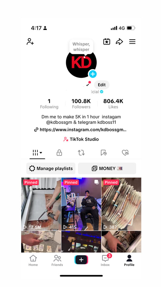 Verified TIKTOK FOR SALE 100K FOLLOWERS
